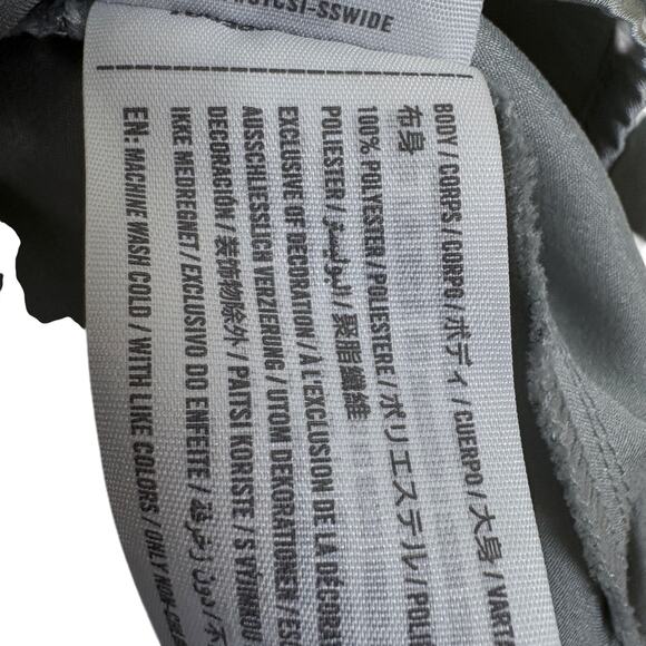 Abercrombie & Fitch Satin Blouse Tie Front Top Long Sleeve Peplum M Date Night - Picture 5 of 9